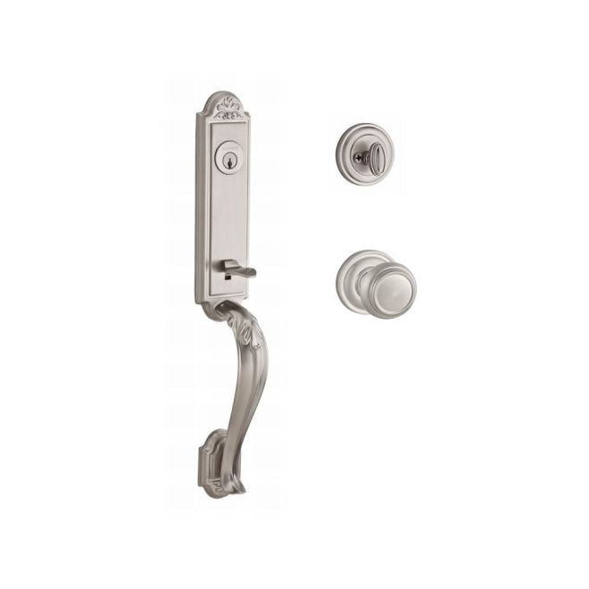 Baldwin Reserve SCELIXTRATRR150 Single Cylinder Elizabeth Handleset Traditional Knob and Traditional Round Rose with 6AL Latch and Dual Strike Satin Nickel Finish - NA - NA