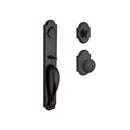Baldwin Reserve SCELKXRUSRAR481 Single Cylinder Elkhorn Handleset Rustic Knob and Rustic Arch Rose with 6AL Latch and Dual Strike Dark Bronze Finish - NA - NA