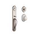 Baldwin Reserve SCELKXRUSRAR492 Single Cylinder Elkhorn Handleset Rustic Knob and Rustic Arch Rose with 6AL Latch and Dual Strike White Bronze Finish - NA - NA