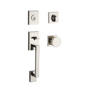 Baldwin Reserve SCLAJXCONCSR141 Single Cylinder La Jolla Handleset Contemporary Knob Contemporary Square Rose with 6AL Latch and Dual Strike Bright Nickel Finish - NA - NA
