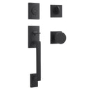 Baldwin Reserve SCLAJXCONCSR190 Single Cylinder La Jolla Handleset Contemporary Knob Contemporary Square Rose with 6AL Latch and Dual Strike Satin Black Finish - NA - NA