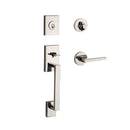 Baldwin Reserve SCLAJXSQUCRR141 Single Cylinder La Jolla Handleset Square Lever Contemporary Round Rose with 6AL Latch and Dual Strike Bright Nickel Finish - NA - NA