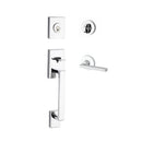 Baldwin Reserve SCLAJXSQUCRR260 Single Cylinder La Jolla Handleset Square Lever Contemporary Round Rose with 6AL Latch and Dual Strike Bright Chrome Finish - NA - NA