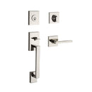Baldwin Reserve SCLAJXSQUCSR141 Single Cylinder La Jolla Handleset Square Lever Contemporary Square Rose with 6AL Latch and Dual Strike Bright Nickel Finish - NA - NA