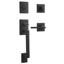 Baldwin Reserve SCLAJXSQUCSR190 Single Cylinder La Jolla Handleset Square Lever Contemporary Square Rose with 6AL Latch and Dual Strike Satin Black Finish - NA - NA