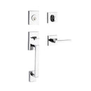 Baldwin Reserve SCLAJXSQUCSR260 Single Cylinder La Jolla Handleset Square Lever Contemporary Square Rose with 6AL Latch and Dual Strike Bright Chrome Finish - NA - NA