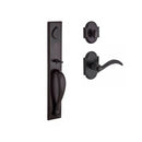 Baldwin Reserve SCLONXARCLRAR481 Single Cylinder Longview Handleset Left Hand Arch Lever and Rustic Arch Rose with 6AL Latch and Dual Strike Dark Bronze Finish - Left Hand - NA