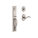 Baldwin Reserve SCLONXARCLRAR492 Single Cylinder Longview Handleset Left Hand Arch Lever and Rustic Arch Rose with 6AL Latch and Dual Strike White Bronze Finish - Left Hand - NA