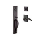 Baldwin Reserve SCLONXARCLRSR481 Single Cylinder Longview Handleset Left Hand Arch Lever and Rustic Square Rose with 6AL Latch and Dual Strike Dark Bronze Finish - Left Hand - NA