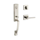Baldwin Reserve SCMIAXSQULCSR141 Single Cylinder Miami Handleset Left Hand Square Lever and Contemporary Square Rose with 6AL Latch and Dual Strike Bright Nickel Finish - Left Hand - NA