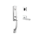 Baldwin Reserve SCMIAXTUBRCSR260 Single Cylinder Miami Handleset Right Hand Tube Lever and Contemporary Square Rose with 6AL Latch and Dual Strike Bright Chrome Finish - Right Hand - NA