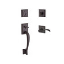 Baldwin Reserve SCNAPXCURLTSR112 Single Cylinder Napa Handleset Left Hand Curve Lever and Traditional Square Rose with 6AL Latch and Dual Strike Venetian Bronze Finish - Left Hand - NA