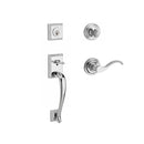 Baldwin Reserve SCNAPXCURRTRR260 Single Cylinder Napa Handleset Right Hand Curve Lever and Traditional Round Rose with 6AL Latch and Dual Strike Bright Chrome Finish - Right Hand - NA
