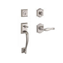 Baldwin Reserve SCNAPXDECLTAR150 Single Cylinder Napa Handleset Left Hand Decorative Lever and Traditional Arch Rose with 6AL Latch and Dual Strike Satin Nickel Finish - Left Hand - NA