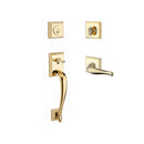 Baldwin Reserve SCNAPXDECLTSR003 Single Cylinder Napa Handleset Left Hand Decorative Lever and Traditional Square Rose with 6AL Latch and Dual Strike Lifetime Brass Finish - Left Hand - NA