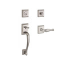 Baldwin Reserve SCNAPXDECLTSR150 Single Cylinder Napa Handleset Left Hand Decorative Lever and Traditional Square Rose with 6AL Latch and Dual Strike Satin Nickel Finish - Left Hand - NA