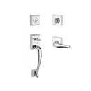 Baldwin Reserve SCNAPXDECLTSR260 Single Cylinder Napa Handleset Left Hand Decorative Lever and Traditional Square Rose with 6AL Latch and Dual Strike Bright Chrome Finish - Left Hand - NA