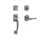 Baldwin Reserve SCNAPXDECRTAR152 Single Cylinder Napa Handleset Right Hand Decorative Lever and Traditional Arch Rose with 6AL Latch and Dual Strike Matte Antique Nickel Finish - Right Hand - NA