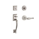Baldwin Reserve SCNAPXDECRTRR150 Single Cylinder Napa Handleset Right Hand Decorative Lever and Traditional Round Rose with 6AL Latch and Dual Strike Satin Nickel Finish - Right Hand - NA