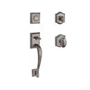 Baldwin Reserve SCNAPXELLTAR152 Single Cylinder Napa Handleset Ellipse Knob and Traditional Arch Rose with 6AL Latch and Dual Strike Matte Antique Nickel Finish - NA - NA