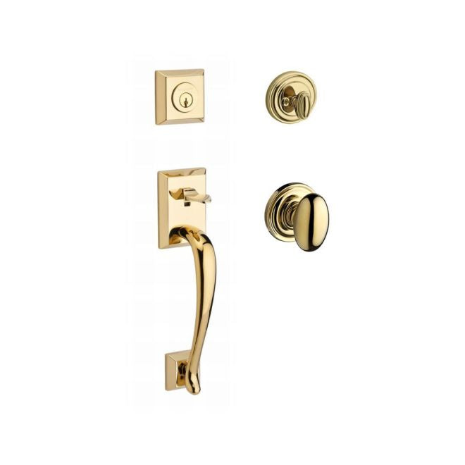 Baldwin Reserve SCNAPXELLTRR003 Single Cylinder Napa Handleset Ellipse Knob and Traditional Round Rose with 6AL Latch and Dual Strike Lifetime Brass Finish - NA - NA