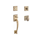 Baldwin Reserve SCNAPXELLTSR049 Single Cylinder Napa Handleset Ellipse Knob and Traditional Square Rose with 6AL Latch and Dual Strike Matte Brass and Black Finish - NA - NA