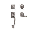 Baldwin Reserve SCNAPXFEDLTAR152 Single Cylinder Napa Handleset Left Hand Federal Lever and Traditional Arch Rose with 6AL Latch and Dual Strike Matte Antique Nickel Finish - Left Hand - NA