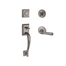 Baldwin Reserve SCNAPXFEDLTRR152 Single Cylinder Napa Handleset Left Hand Federal Lever and Traditional Round Rose with 6AL Latch and Dual Strike Matte Antique Nickel Finish - Left Hand - NA