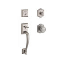 Baldwin Reserve SCNAPXTRATAR150 Single Cylinder Napa Handleset Traditional Knob and Traditional Arch Rose with 6AL Latch and Dual Strike Satin Nickel Finish - NA - NA