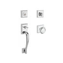 Baldwin Reserve SCNAPXTRATSR260 Single Cylinder Napa Handleset Traditional Knob and Traditional Square Rose with 6AL Latch and Dual Strike Bright Chrome Finish - NA - NA