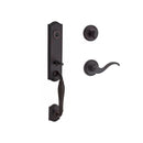 Baldwin Reserve SCNEWXCURLTRR112 Single Cylinder New Hampshire Handleset Left Hand Curve Lever and Traditional Round Rose with 6AL Latch and Dual Strike Venetian Bronze Finish - Left Hand - NA