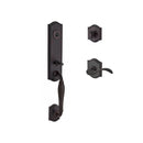 Baldwin Reserve SCNEWXCURRTAR112 Single Cylinder New Hampshire Handleset Right Hand Curve Lever and Traditional Arch Rose with 6AL Latch and Dual Strike Venetian Bronze Finish - Right Hand - NA