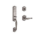 Baldwin Reserve SCNEWXDECLTAR152 Single Cylinder New Hampshire Handleset Left Hand Decorative Lever and Traditional Arch Rose with 6AL Latch and Dual Strike Matte Antique Nickel Finish - Left Hand - NA