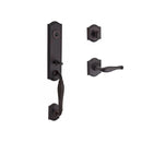 Baldwin Reserve SCNEWXDECRTAR112 Single Cylinder New Hampshire Handleset Right Hand Decorative Lever and Traditional Arch Rose with 6AL Latch and Dual Strike Venetian Bronze Finish - Right Hand - NA