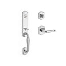 Baldwin Reserve SCNEWXDECRTAR260 Single Cylinder New Hampshire Handleset Right Hand Decorative Lever and Traditional Arch Rose with 6AL Latch and Dual Strike Bright Chrome Finish - Right Hand - NA
