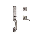 Baldwin Reserve SCNEWXDECRTSR152 Single Cylinder New Hampshire Handleset Right Hand Decorative Lever and Traditional Square Rose with 6AL Latch and Dual Strike Matte Antique Nickel Finish - Right Hand - NA