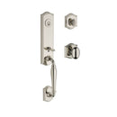 Baldwin Reserve SCNEWXELLTAR141 Single Cylinder New Hampshire Handleset Ellipse Knob and Traditional Arch Rose with 6AL Latch and Dual Strike Bright Nickel Finish - NA - NA