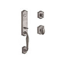 Baldwin Reserve SCNEWXELLTAR152 Single Cylinder New Hampshire Handleset Ellipse Knob and Traditional Arch Rose with 6AL Latch and Dual Strike Matte Antique Nickel Finish - NA - NA