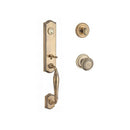 Baldwin Reserve SCNEWXTRATRR049 Single Cylinder New Hampshire Handleset Traditional Knob and Traditional Round Rose with 6AL Latch and Dual Strike Matte Brass and Black Finish - NA - NA