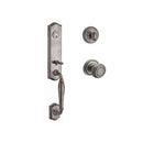 Baldwin Reserve SCNEWXTRATRR152 Single Cylinder New Hampshire Handleset Traditional Knob and Traditional Round Rose with 6AL Latch and Dual Strike Matte Antique Nickel Finish - NA - NA