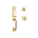 Baldwin Reserve SCNEWXTRATSR003 Single Cylinder New Hampshire Handleset Traditional Knob and Traditional Square Rose with 6AL Latch and Dual Strike Lifetime Brass Finish - NA - NA