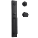 Baldwin Reserve SCSANXCONCRR190 Single Cylinder Santa Cruz Handleset Contemporary Knob and Contemporary Round Rose with 6AL Latch and Dual Strike Satin Black Finish - NA - NA