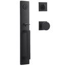 Baldwin Reserve SCSANXCONCSR190 Single Cylinder Santa Cruz Handleset Contemporary Knob and Contemporary Square Rose with 6AL Latch and Dual Strike Satin Black Finish - NA - NA