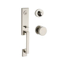 Baldwin Reserve SCSEAXCONCRR141 Single Cylinder Seattle Handleset Contemporary Knob and Contemporary Round Rose with 6AL Latch and Dual Strike Bright Nickel Finish - NA - NA