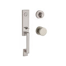 Baldwin Reserve SCSEAXCONCRR150 Single Cylinder Seattle Handleset Contemporary Knob and Contemporary Round Rose with 6AL Latch and Dual Strike Satin Nickel Finish - NA - NA