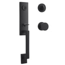 Baldwin Reserve SCSEAXCONCRR190 Single Cylinder Seattle Handleset Contemporary Knob and Contemporary Round Rose with 6AL Latch and Dual Strike Satin Black Finish - NA - NA