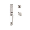 Baldwin Reserve SCSEAXROUCRR150 Single Cylinder Seattle Handleset Round Knob and Contemporary Round Rose with 6AL Latch and Dual Strike Satin Nickel Finish - NA - NA