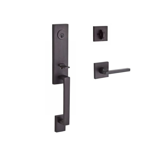 Baldwin Reserve SCSEAXSQULCSR112 Single Cylinder Seattle Handleset Left Hand Square Lever and Contemporary Square Rose with 6AL Latch and Dual Strike Venetian Bronze Finish - Left Hand - NA