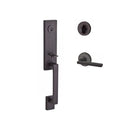 Baldwin Reserve SCSEAXSQURCRR112 Single Cylinder Seattle Handleset Right Hand Square Lever and Contemporary Round Rose with 6AL Latch and Dual Strike Venetian Bronze Finish - Right Hand - NA