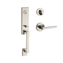 Baldwin Reserve SCSEAXSQURCRR141 Single Cylinder Seattle Handleset Right Hand Square Lever and Contemporary Round Rose with 6AL Latch and Dual Strike Bright Nickel Finish - Right Hand - NA